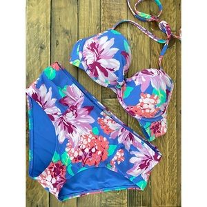 Aerie Brooke Style Swimwear Floral Print Size 34C